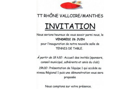 Invitation Fête du Ping--Inauguration de la Salle